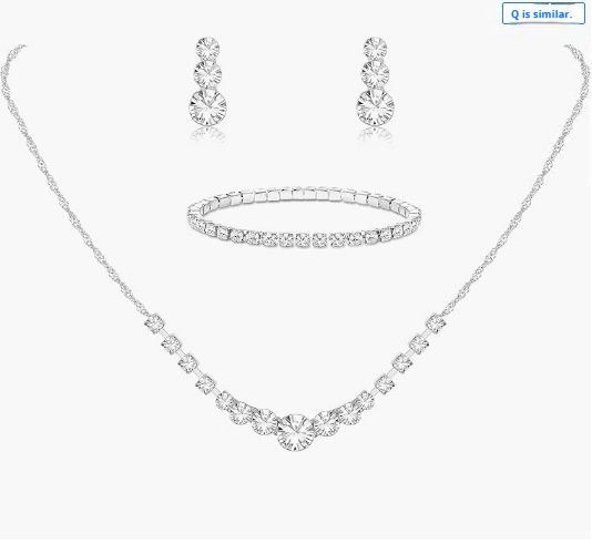 Fashion Rhinestone Earrings Necklace Bracelet Three-Piece Set Claw Chain Bride Wedding Birthday Party Luxurious Hot Sale_ipsvogv.com