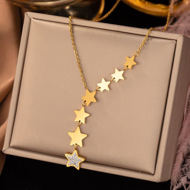 Star Necklace Collarbone Chain Women's Versatile Exquisite Fashion Titanium Steel Tassel Jewelry_ipsvogv.com