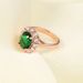 Classic jewelry AAA zircon micro inlaid emerald ring rose gold plated wedding jewelry_ipsvogv.com