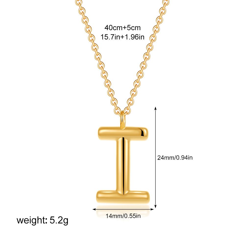 Fashion All Match Plated 26 English Letters Necklace Simple High End Clavicle Chain Pendant_ipsvogv.com