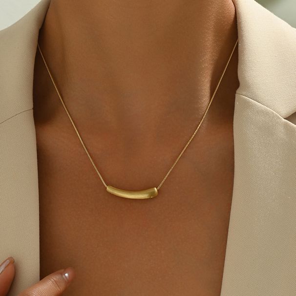 Ins Geometry Light Luxury Wind Bent Metal Design Pendant Necklace Female Personality Trendy Internet Red Collarbone_ipsvogv.com