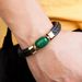 Classic Vintage Leather Rope Bracelet Bracelets Stainless Steel Buckle Men Crystal Stone Bracelet_ipsvogv.com