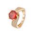 New 3-carat Pomegranate Red Zircon Champagne Gold Jewelry Colorful Treasure Pendant Women's Light Luxury High Grade Ring_ipsvogv.com
