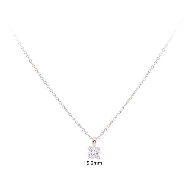 S Pure Silver Fashionable Temperament Simple And Trendy Single Zirconium Necklace Casual Cool Style Collarbone Chain_ipsvogv.com