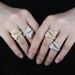 Women's Jewelry Heart-Shaped Open Ring With Zirconia Hip Hop Style, Silver And Gold, Sizes 6-8 Hip Hop New Love Open Ring Inlaid Zircon Ladies Ring_ipsvogv.com