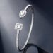 Personalized Open Bracelet Ring Two piece Set Open Water Drop Square Zircon Ring Bracelet_ipsvogv.com