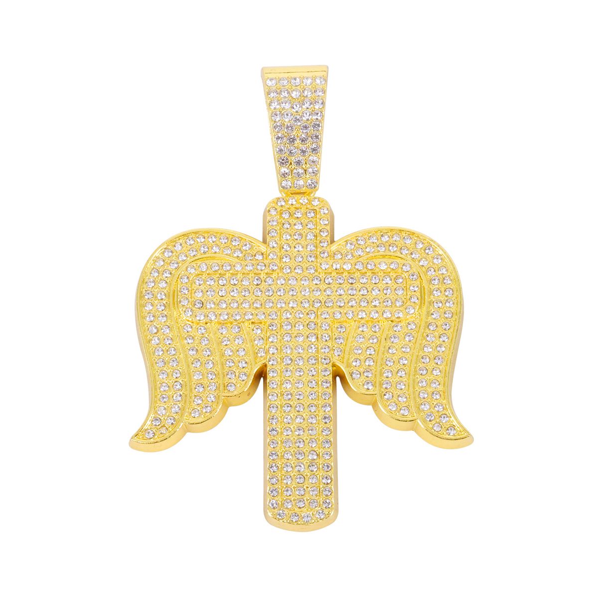 Unisex Alloy Necklace Men's Trendy Cross Pendant Hip Hop Fashion Diamond Pendant Without Chain_ipsvogv.com