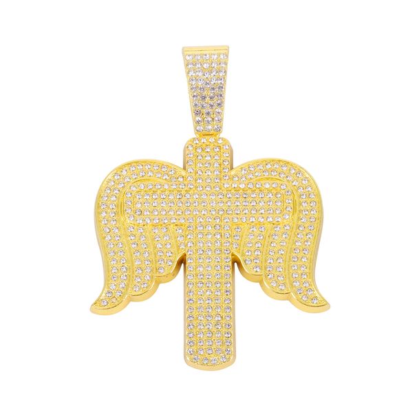Unisex Alloy Necklace Men's Trendy Cross Pendant Hip Hop Fashion Diamond Pendant Without Chain_ipsvogv.com