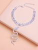 fashion full diamond double-layer Anklet creative zodiac snake pendant foot decoration beach rhinestone Anklet Anklet_ipsvogv.com