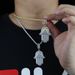 Pendant Necklaces New Hip Hop Palm Pendant Trend Inlaid Zircon Jewelry Couple Necklace_ipsvogv.com