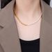 French Ins Minimalist Niche Design Titanium Gold Freshwater Pearl Splicing Steel Bead Necklace Jewelry_ipsvogv.com