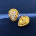 Women's Jewelry Pearl Edge Full Diamond Water Drop Single Flower Earrings Imported Brass Inlaid Zircon French Retro Simple Design Earrings_ipsvogv.com