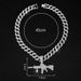 Men’s Jewelry Set Fashion Alloy Diamond Gun Pendant Sexy Nightclub Accessories Pendant Necklace Personality Full Diamond Cuban Chain Tag Hip Hop_ipsvogv.com