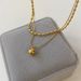 2023 New Titanium Steel Instagram Trendy Minimalist Style Metal Ball Double Layer Necklace For Women's Layered Wear_ipsvogv.com