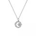 Moon necklace, pure for women, simple versatile, high-end and elegant, collarbone chain, light luxury silver jewelry_ipsvogv.com