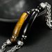 Men's Jewelry Fashion Retro Stainless Steel Chain Splicing Tiger Eye Stone Titanium Steel Men's Bracelet_ipsvogv.com