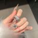 Zirconia Starry Star Romantic River Sparkling Sky Wide Edge Open End High Grade Light Luxury Finger Ring, Niche Design Ring,_ipsvogv.com