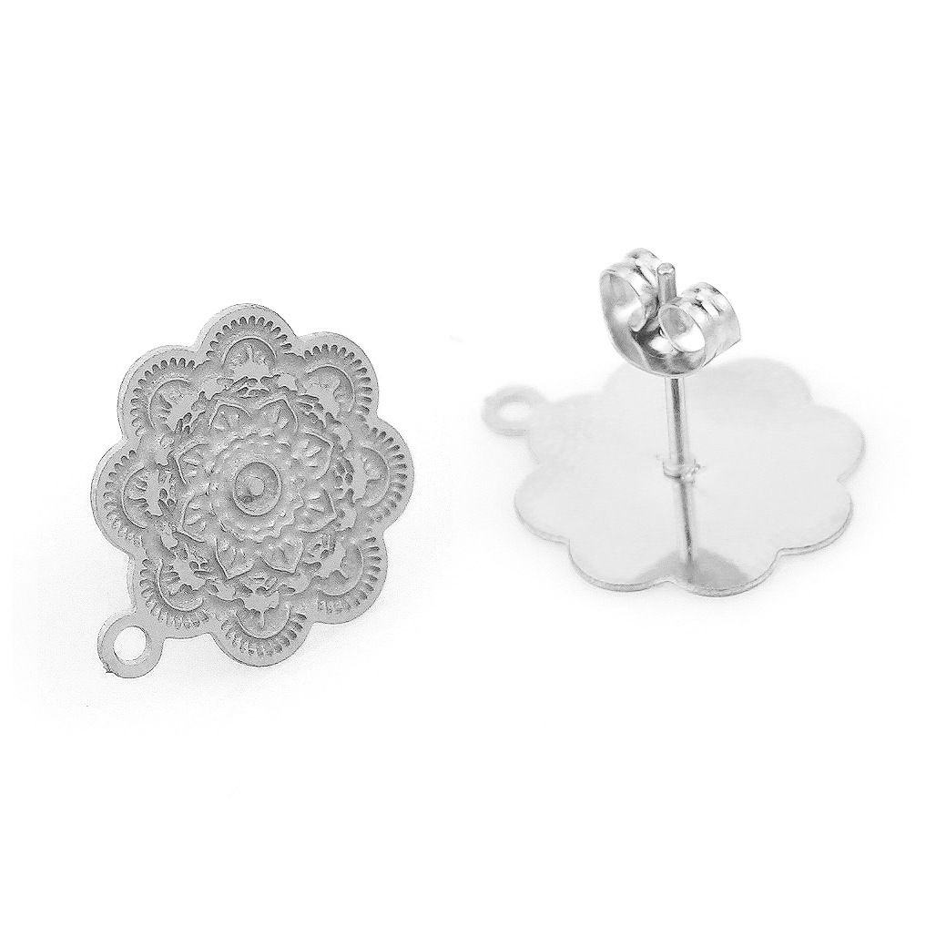 Stainless Steel Earring Accessories DIY Handmade Patterned Circular With Loops, Gold Plated Earrings_ipsvogv.com