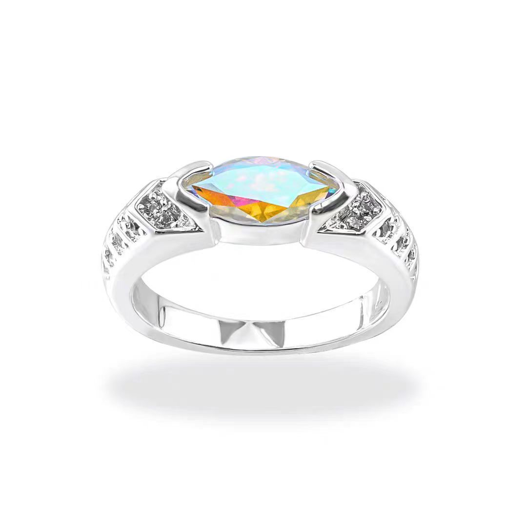 Ins High-end Niche Design Zircon Coral Bubble Horus Eye 2.0 Color Single Diamond Ring_ipsvogv.com