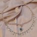 2024 new explosive blue love shell double layer wear girl princess gold high-grade necklace_ipsvogv.com