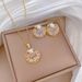 【 】 Hollow Shell Pearl Light Luxury Charm Gorgeous Full Diamond Necklace Women's Versatile Clavicle Chain Titanium Steel_ipsvogv.com