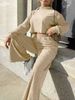Women's Clothing casual fashion long sleeved hooded sweatshirt wide leg pants two piece set_ipsvogv.com