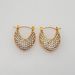 Fashionable Niche INS Retro Oval Zircon Hollow Shoulder Bag Earrings_ipsvogv.com