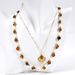 14K Gold Chain Freshwater Pearl Shell Tiger Eye Stone Natural Stone Necklace Clavicle Chain_ipsvogv.com