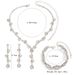 Hot Selling Fashion Crystal Rhinestone Necklace Earrings Bracelet Three-Piece Jewelry Set Wedding Bride Accessories_ipsvogv.com