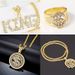 and King Chain Dollar Symbol Ring Hip Hop Costume Rock Star Rap Singer Necklace Set_ipsvogv.com