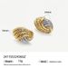 personality two color round geometric stainless steel earrings high end non fading earrings for women_ipsvogv.com