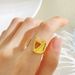 Women's Jewelry 26 English Letters Smooth Open Ring Mirror High Polished Personality Hand Jewelry Ring_ipsvogv.com