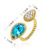 Women's Jewelry Beaded Edge Claw Inlaid Gemstone Ring Teardrop Shaped Faceted Multi Color Artificial Crystal Opening Can Be Fine Tuned Hand Jewelry_ipsvogv.com