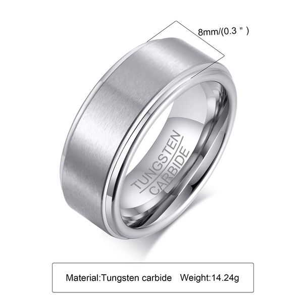 Men's Jewelry Tungsten Steel Ring Black Blue Steel Simple Ring Personality Accessories_ipsvogv.com