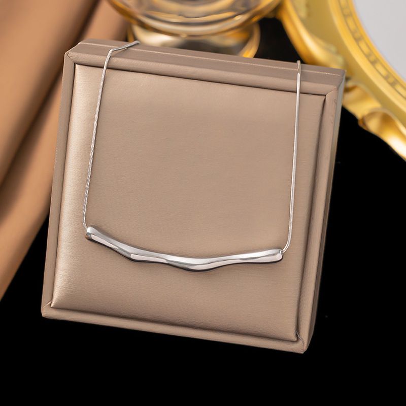 Plain Titanium Steel Gold Non Fading Versatile Necklace For Female Personality, Western Empress Dowager Choker_ipsvogv.com