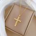 【 】 Cross Light Luxury Charm Gorgeous Full Diamond Necklace Women's Versatile Clavicle Titanium Steel Chain_ipsvogv.com