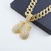 Men’s Jewelry Set Fashion Full Diamond Boxing Gloves Alloy Pendant Chain Trendy Personality Men's Cuban Chain Necklace Jewelry_ipsvogv.com