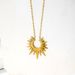 Sun Pendant Layering Necklace - Gold Plated Stainless Steel Clavicle Chain_ipsvogv.com