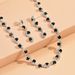 Green Jewelry Set - 2-Piece Necklace & Earrings For Women, Fashionable Hollow Design_ipsvogv.com