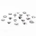 Diamond Carved Peach Heart Hollow Black And White Starfish Ring Punk Snake 18 Piece Set_ipsvogv.com
