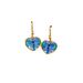 Sea Blue Peach Heart Glass Crystal with Personalized Diamond Setting, Light Luxury Earhooks, and Niche Earrings_ipsvogv.com