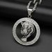 New Hip-Hop Jewelry Titanium Steel Gold-Plated Diamond-Inlaid Enamel Leopard Head Pendant_ipsvogv.com