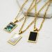 Rectangular shell emerald rectangular natural shell color abalone shell gold necklace simple_ipsvogv.com