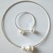 Bridal Wedding Dress Accessories Pearl Inlaid Diamond Adjustable Choker Necklace Bracelet Set 662_ipsvogv.com