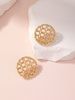 1 Pair Elegant Round Grid Zinc Alloy Ear Studs_ipsvogv.com