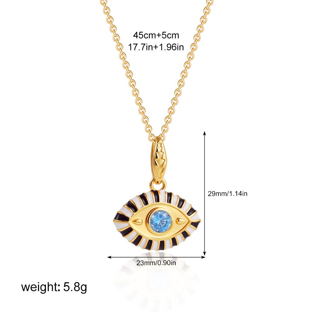 Fashion, Simple Personality, Hip Hop Style, Colorful Enamel Plated Gold Devil Eye Pendant Jewelry_ipsvogv.com