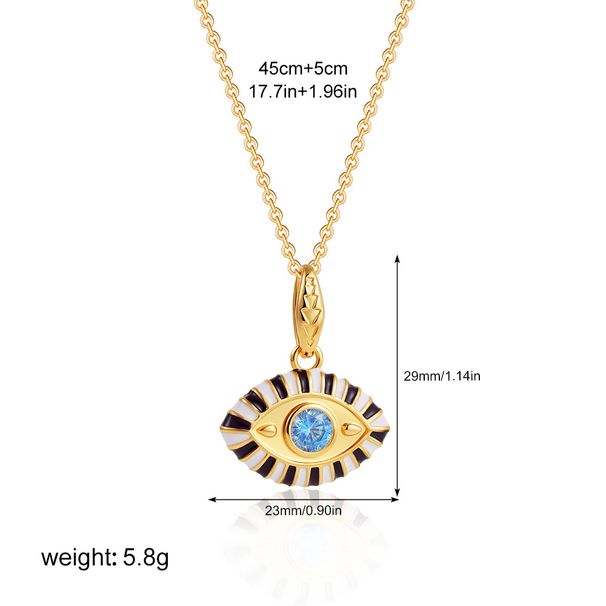 Fashion, Simple Personality, Hip Hop Style, Colorful Enamel Plated Gold Devil Eye Pendant Jewelry_ipsvogv.com