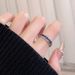 Blue Zircon Fish Tail Full Diamond Opening Ring, Niche Design, Light Luxury, High-end Feeling, Personalized French Ins_ipsvogv.com