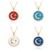 Unisex Star And Moon Necklace Women's Trendy Temperament Copper Micro Diamond Pendant Clavicle Chain Personalized Oil Drop Pendant Necklace_ipsvogv.com
