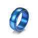 Curved rotatable titanium steel men's ring dark blue bright black rotating decompression trendy ring bracelet_ipsvogv.com